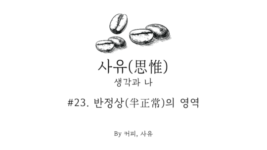 사유 #23. 반정상(半正常)의 영역