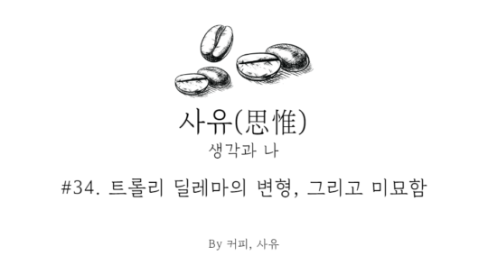 사유 #34. 트롤리 딜레마의 변형, 그리고 미묘함